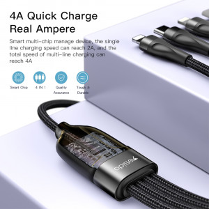 Cablu Type-C la 2 x Lightning, 2 x Type-C, 1.2m, 4A - Yesido (CA110) - Black - Img 2
