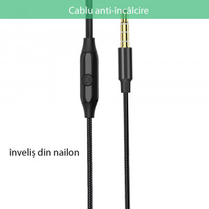 Casti Audio Stereo Jack cu Microfon, 1.2m - Yesido (YH-31) - Black - Img 3