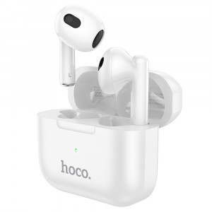 Casti Fara Fir, TWS, Bluetooth 5.3, 300mAh, Activare Siri - Hoco Intelligent (EW30) - White - Img 2