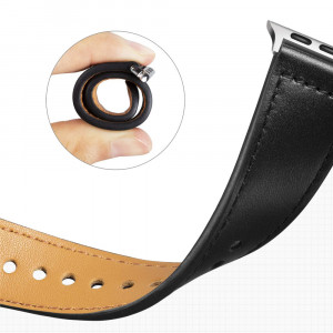 Curea barbati pentru Apple Watch 1 / 2 / 3 / 4 / 5 / 6 / 7 / SE / 8 (38 / 40 / 41 mm) - Techsuit Watchband (W033) - Black - Img 3
