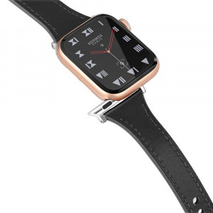 Curea dama pentru Apple Watch 1 / 2 / 3 / 4 / 5 / 6 / 7 / SE / 8 (38 / 40 / 41 mm) - Techsuit Watchband (W033) - Black - Img 2