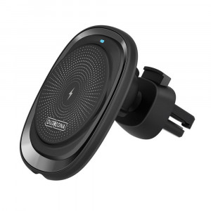 Duzzona - Car Holder with Wireless Charging (V1) - Magnetic Grip for iPhone, Fast Charge 15W - Black - Img 1