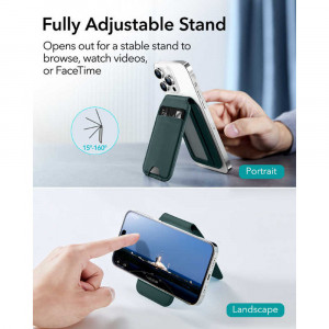 ESR - Desk Holder HaloLock - Vegan Leather Wallet Stand - Green Suede - Img 4