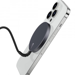 ESR - Mini Wireless Charger HaloLock - Strong Magnetic Lock, Reinforced Braided Nylon Cable - Black - Img 1