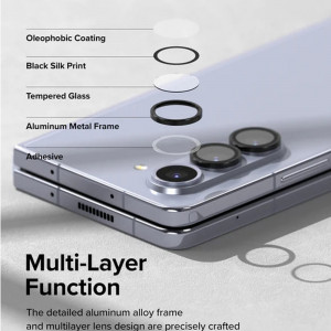 Folie Camera telefon Samsung Galaxy Z Fold5 - Ringke Camera Lens Frame Glass - Black - Img 2