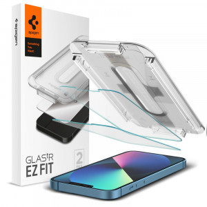 Folie protectie telefon iPhone 13 Pro Max (set 2) - Spigen Glas.TR EZ FIT - Clear