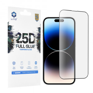 Folie protectie telefon iPhone 14 Pro - Lito 2.5D FullGlue Glass - Black - Img 1