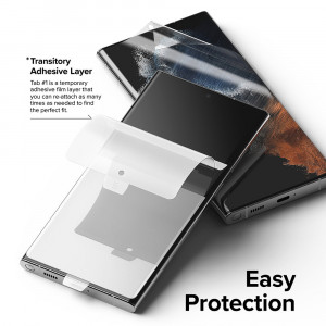 Folie protectie telefon Samsung Galaxy S22 Ultra 5G (set 2) - Ringke Dual Easy Full - Clear - Img 3