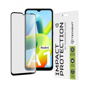 Folie protectie telefon Xiaomi Redmi A1 / A1+ / A2 / A2+ - Techsuit 111D Full Cover / Full Glue Glass - Black - Img 1