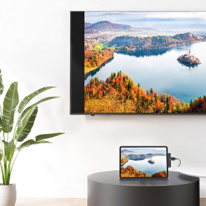 Hub Type-C la 2xUSB-A 3.0, HDMI 4k*2k@60Hz, Jack - Ugreen (70688) - Gray - Img 4