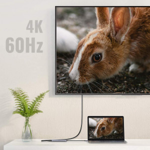 Hub Type-C la 3xUSB 3.0, HDMI, Type-C PD100W, 4k*2k@60Hz - Ugreen (70495) - Space Gray - Img 3