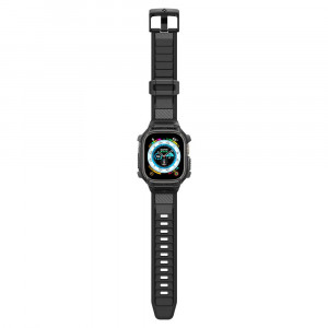 Husa pentru Apple Watch Ultra + Curea - Spigen Rugged Armor Pro - Black - Img 3