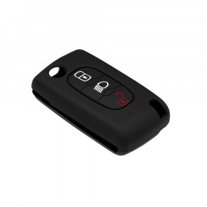 Husa pentru cheie Citroen C1, C2, C3, C4, C5/Peugeot - Techsuit Car Key Case (1021.01) - Black - Img 3