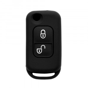 Husa pentru cheie Mercedes-Benz Viano, ML320, A, C, E-Class - Techsuit Car Key Case (1008.04) - Black - Img 1
