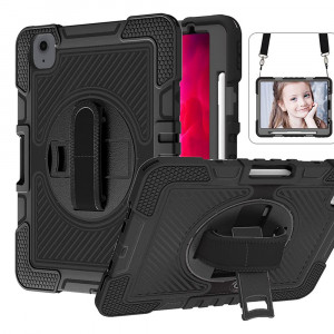 Husa pentru iPad Air 4 / 5 (2020/2022) / iPad Pro 11 (2018 / 2020 / 2021 / 2022) - Techsuit StripeShell 360 - Black - Img 1