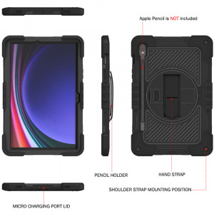 Husa tableta Samsung Galaxy Tab S9 / S9 FE - Techsuit StripeShell 360 - Black - Img 2