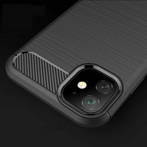 Husa telefon iPhone 12 / 12 Pro - Techsuit Carbon Silicone - Black - Img 4