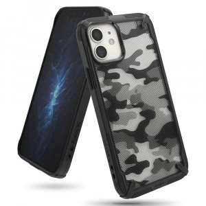 Husa telefon iPhone 12 mini - Ringke Fusion X Design - Camo Black - Img 1
