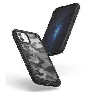 Husa telefon iPhone 12 mini - Ringke Fusion X Design - Camo Black - Img 4