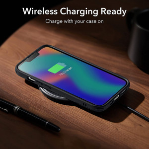 Husa telefon iPhone 13 - ESR Air Shield Boost Kickstand - Translucent Black - Img 3