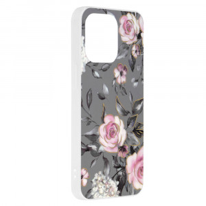 Husa telefon iPhone 13 Pro - Techsuit Marble Series - Bloom of Ruth Gray - Img 2