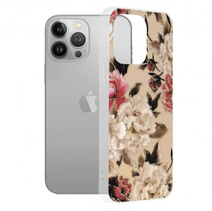 Husa telefon iPhone 13 Pro - Techsuit Marble Series - Mary Berry Nude - Img 1