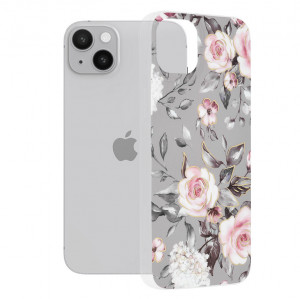 Husa telefon iPhone 14 Plus - Techsuit Marble Series - Bloom of Ruth Gray - Img 1