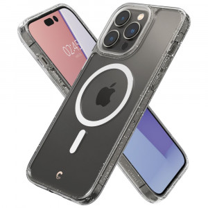 Husa telefon iPhone 14 Pro Max + Folie (set 2) - Spigen Cyrill Shine 360 Mag Safe - Glitter Clear - Img 4