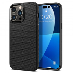 Husa telefon iPhone 14 Pro Max - Spigen Liquid Air - Matte Black - Img 1