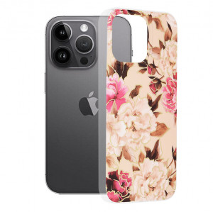 Husa telefon iPhone 14 Pro Max - Techsuit Marble Series - Mary Berry Nude - Img 1