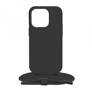Husa telefon iPhone 14 Pro - Techsuit Crossbody Lanyard - Black - Img 1
