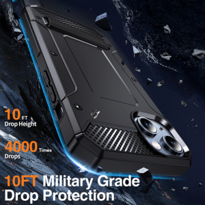 Husa telefon iPhone 14 Pro - Techsuit Hybrid Armor Kickstand - Black - Img 4