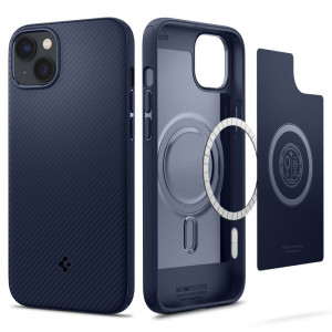 Husa telefon iPhone 14 - Spigen Mag Armor - Navy Blue - Img 1