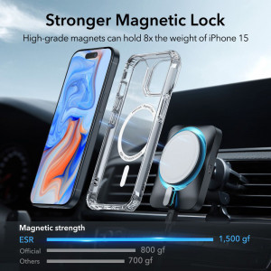 Husa telefon iPhone 15 - ESR Air Armor HaloLock - Clear - Img 3