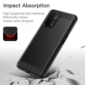 Husa telefon Oppo A54 5G / A74 5G / OnePlus Nord N200 5G - Techsuit Carbon Silicone - Black - Img 4