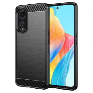 Husa telefon Oppo A98 5G - Techsuit Carbon Silicone - Black - Img 1