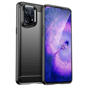 Husa telefon Oppo Find X5 - Techsuit Carbon Silicone - Black - Img 1