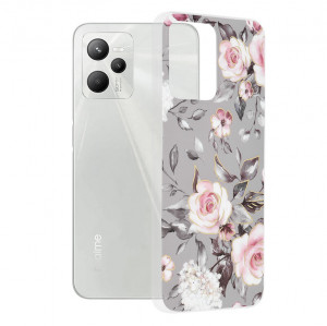 Husa telefon Realme C35 / Narzo 50A Prime - Techsuit Marble Series - Bloom of Ruth Gray - Img 1