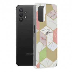 Husa telefon Samsung Galaxy A32 5G - Techsuit Marble Series - Purple Hex - Img 1