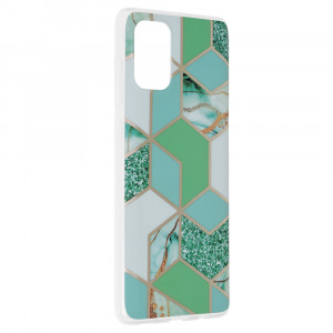 Husa telefon Samsung Galaxy A71 4G - Techsuit Marble Series - Green Hex - Img 2
