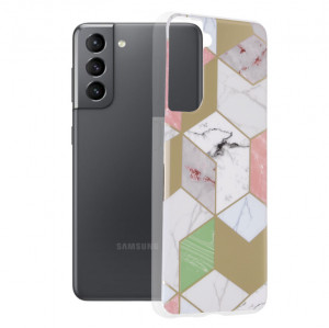 Husa telefon Samsung Galaxy S21 5G - Techsuit Marble Series - Purple Hex - Img 1