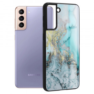 Husa telefon Samsung Galaxy S21 Plus 5G - Techsuit Glaze Series - Blue Ocean - Img 1