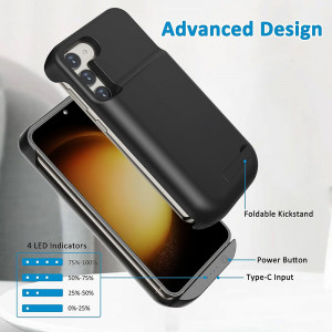 Husa telefon Samsung Galaxy S23 Plus cu Baterie de 6000mAh - Techsuit Power Pro - Black - Img 2