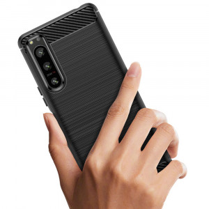 Husa telefon Sony Xperia 5 IV - Techsuit Carbon Silicone - Black - Img 3