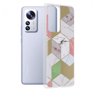 Husa telefon Xiaomi 12 Pro - Techsuit Marble Series - Purple Hex - Img 1