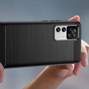 Husa telefon Xiaomi 12T / 12T Pro - Techsuit Carbon Silicone - Black - Img 4