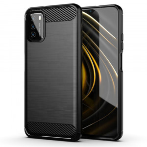 Husa telefon Xiaomi Poco M3 - Techsuit Carbon Silicone - Black - Img 1