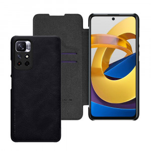 Husa telefon Xiaomi Poco M4 Pro 5G - Nillkin QIN Leather Case - Black - Img 1