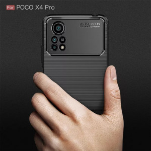 Husa telefon Xiaomi Poco X4 Pro 5G - Techsuit Carbon Silicone - Black - Img 3