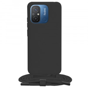 Husa telefon Xiaomi Redmi 12C - Techsuit Crossbody Lanyard - Black - Img 1